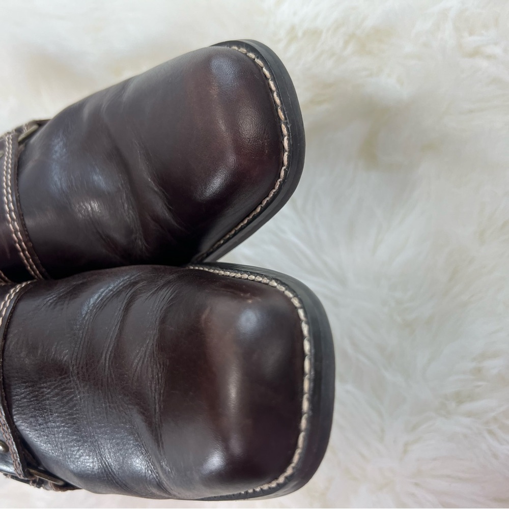 Womens Leather Brown Block Heels What's What by Aerosoles mules Clogs Size 7.5M - Picture 9 of 14